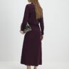 Red Satin Midi Skirt