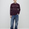 Red Slim Fit Stripe Polo Shirt
