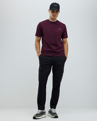 Red Slim Fit Textured T-Shirt