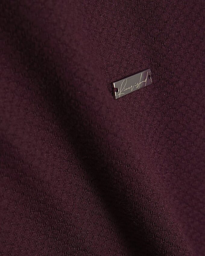 Red Slim Fit Textured T-Shirt