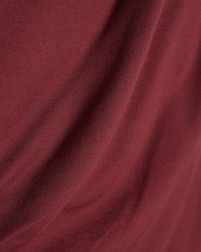 Red Stretchy Draped Midi Dress