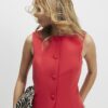 Red Tailored Longline Waistcoat