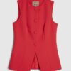 Red Tailored Longline Waistcoat