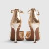 Rose Gold Cross Over Strap Heeled Sandals