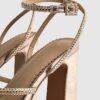 Rose Gold Diamante Platform Heeled Sandals