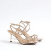 Rose Gold Diamante Strappy Heeled Sandals