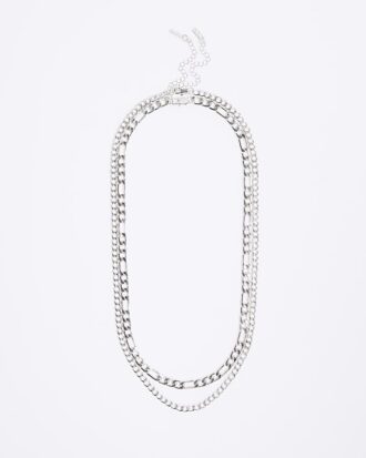 Silver 2 Row Chain Necklace