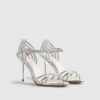 Silver Caged Back Heeled Sandals