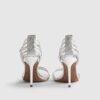 Silver Caged Back Heeled Sandals