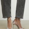 Silver Closed Back Heeled Sandals