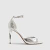 Silver Closed Back Heeled Sandals