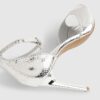 Silver Closed Back Heeled Sandals
