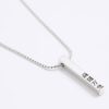 Silver Japanese Bar Pendant Necklace