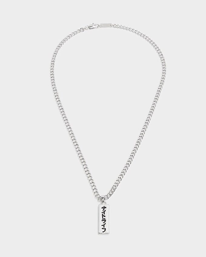 Silver Japanese Tag Necklace