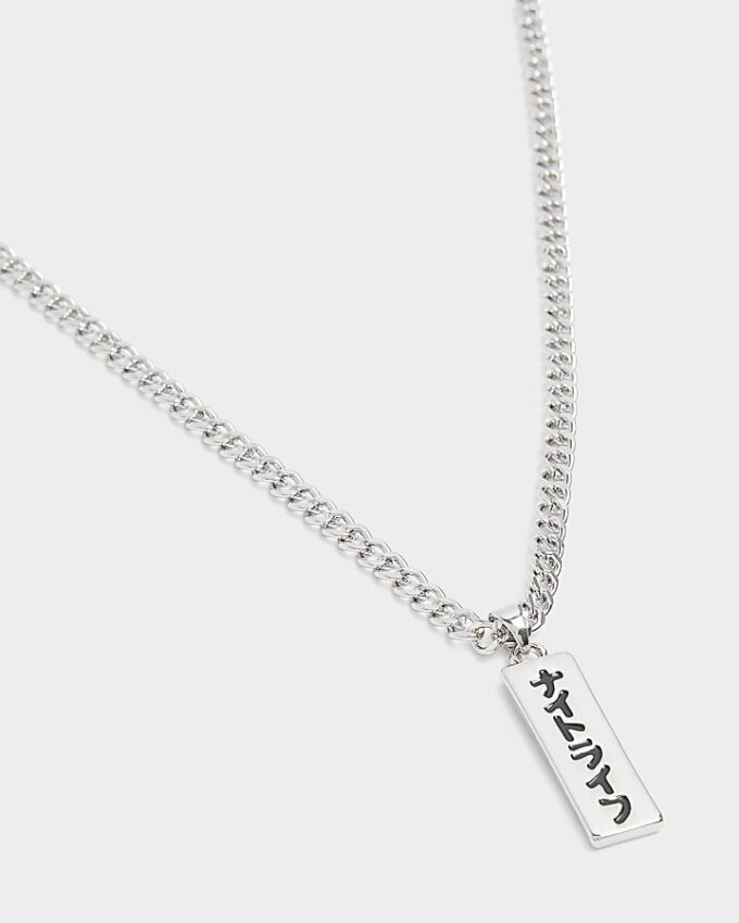 Silver Japanese Tag Necklace