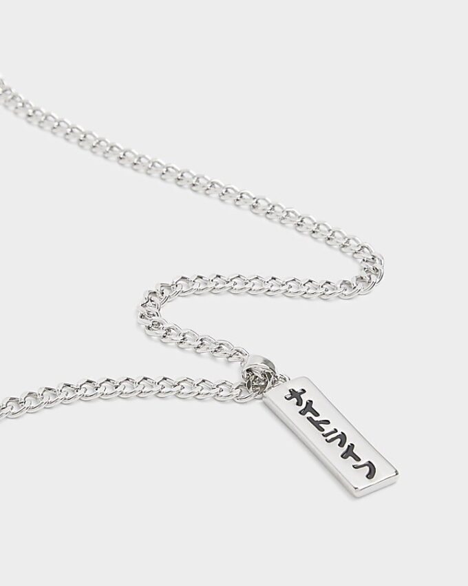 Silver Japanese Tag Necklace
