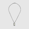 Silver Metal Double Dog Tag Necklace