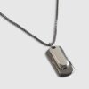 Silver Metal Double Dog Tag Necklace