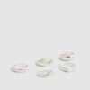 Silver Pack Of 5 Rings