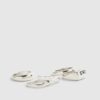 Silver Pack Of 5 Rings