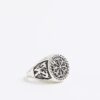 Silver Rhodium Compass Ring