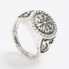 Silver Rhodium Compass Ring
