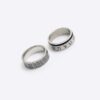 Silver stainless steel pack of 2 rings