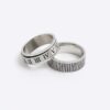 Silver stainless steel pack of 2 rings