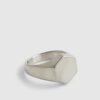 Silver Steel Brushed Hexagon Ring