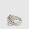 Silver Steel Brushed Hexagon Ring
