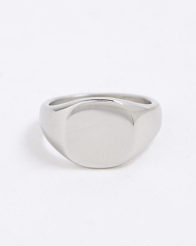 Silver Steel Signet Ring