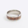 Silver Steel Wood Effect Inlay Ring