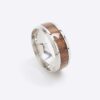 Silver Steel Wood Effect Inlay Ring