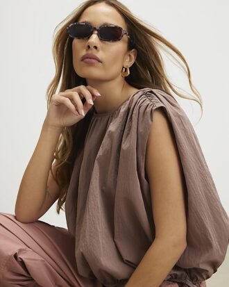 Tortoiseshell Slim Oval Sunglasses