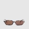 Tortoiseshell Slim Oval Sunglasses
