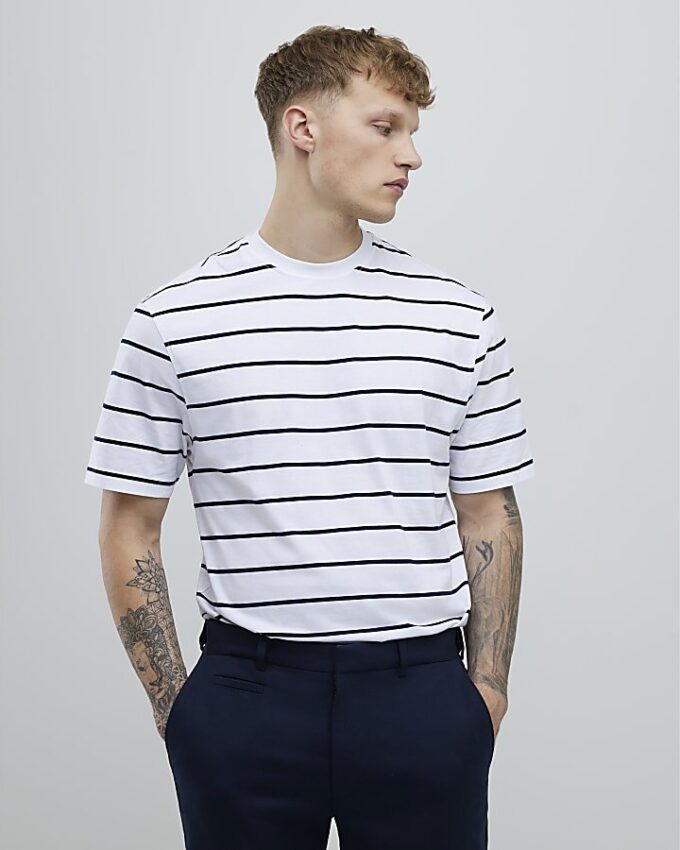 White 3 Pack Regular Fit Stripe T-Shirt
