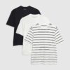 White 3 Pack Regular Fit Stripe T-Shirt