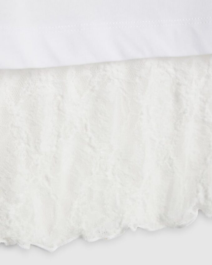 White Boxy Lace Hybrid T-shirt