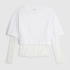 White Boxy Lace Hybrid T-shirt