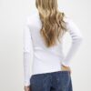 White Button Shoulder Rib Top