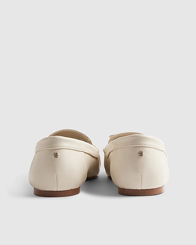 White Charm Bow Loafers