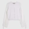 White Chiffon Long Sleeve Blouse