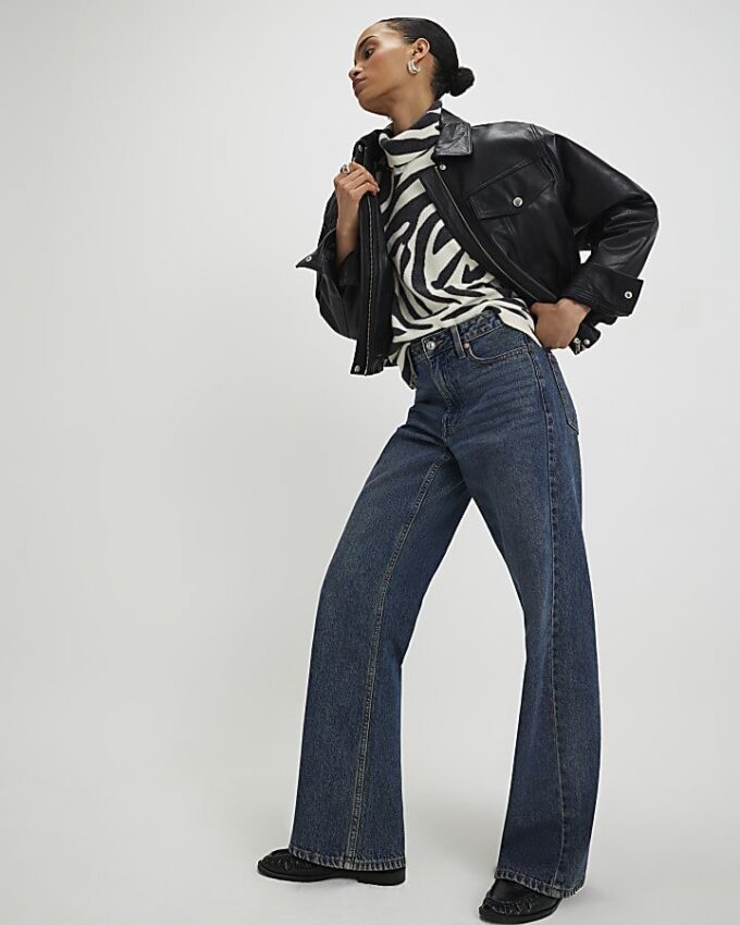 White Cosy Zebra Print Long Sleeve Top