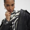 White Cosy Zebra Print Long Sleeve Top
