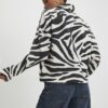 White Cosy Zebra Print Long Sleeve Top