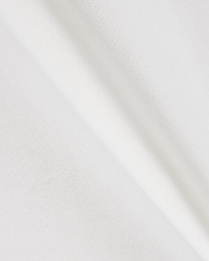 White Cotton Long Sleeve Fitted Top