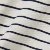 White Crew Neck Ribbed Stripe Top