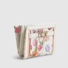 White Floral Print Foldout Purse