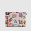 White Floral Print Foldout Purse
