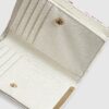White Floral Print Foldout Purse